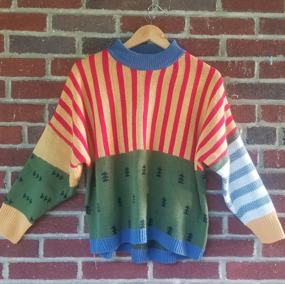 VTG Free Valley | Patterned Knit Acrylic Sweater